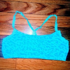 Victoria secret baby blue leapord print sports bra